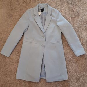 RW & CO Pale Blue Long Blazer Coat Jacket - M
